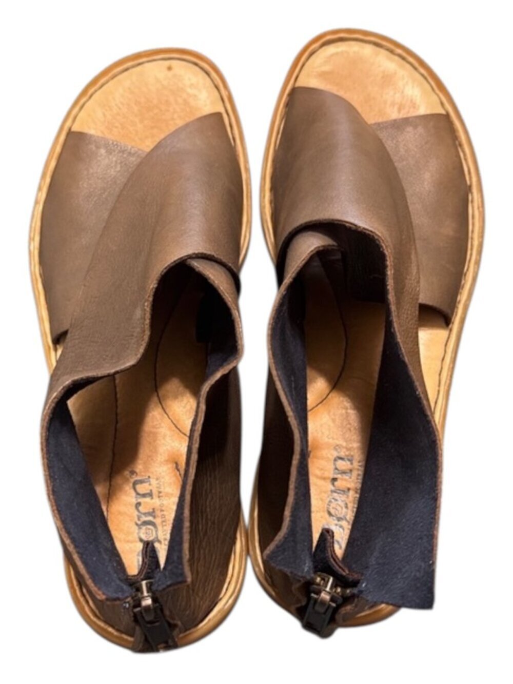 Brown Iwa Leather Crossover Sandal Shootie-Style Women's Size 8 BR0018434 CQL21